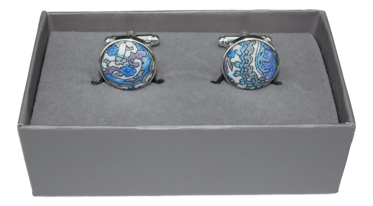Cufflinks with Blue Paisley