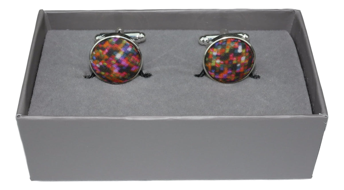 Cufflinks with Pixel Style Fabric