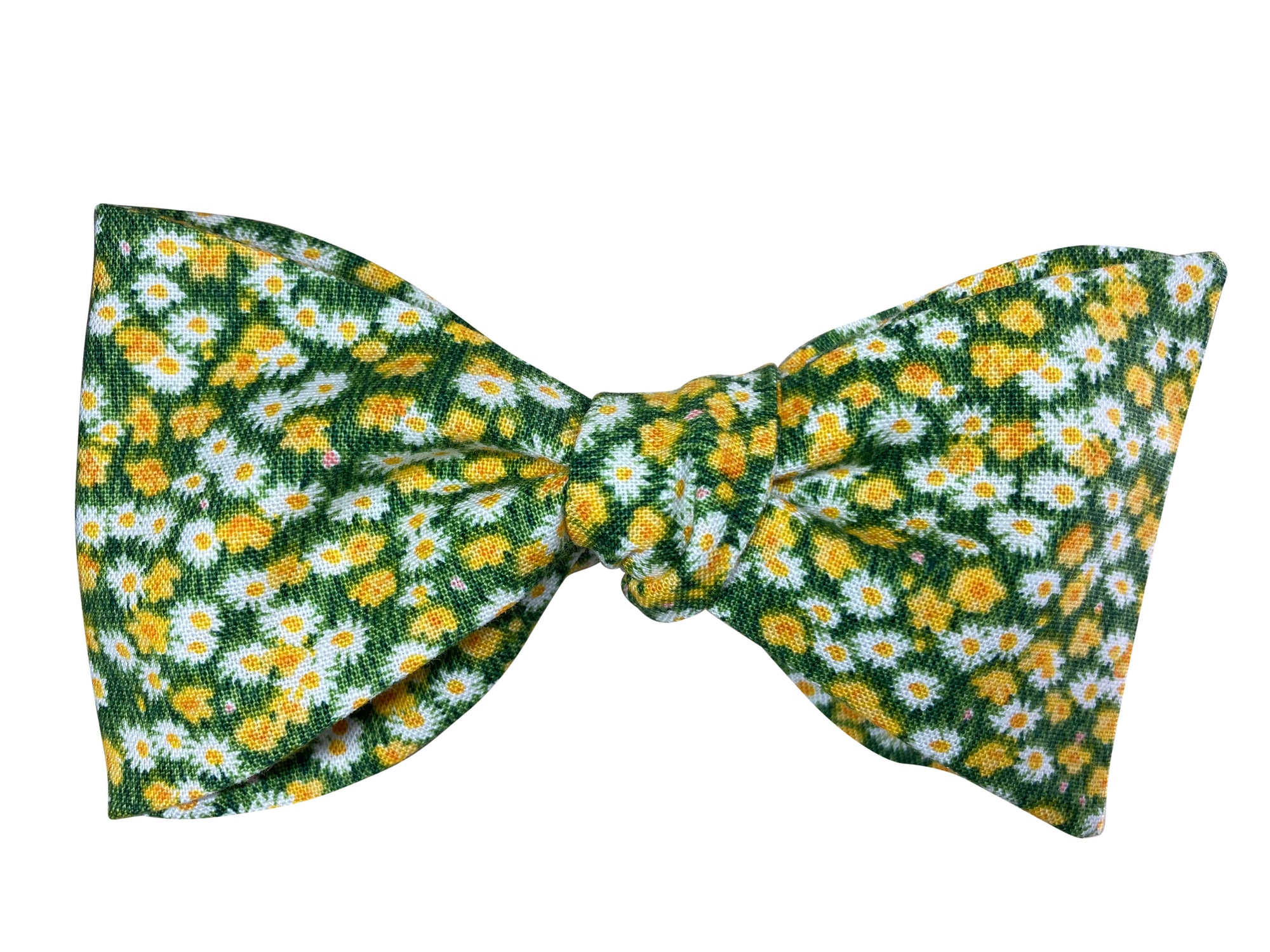 Green and yellow Easter floral self tie bow tie