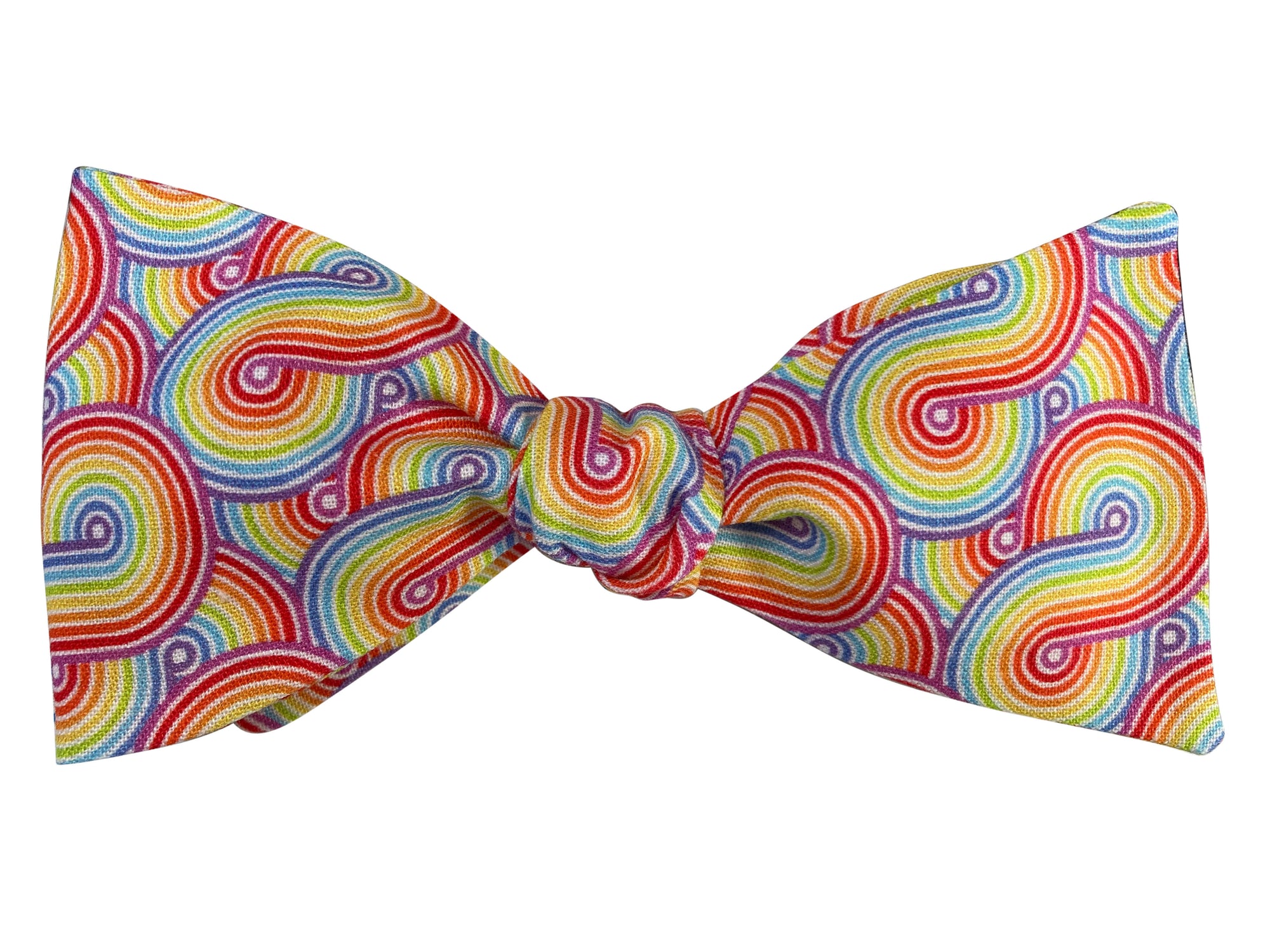neon rainbow swirls bow tie