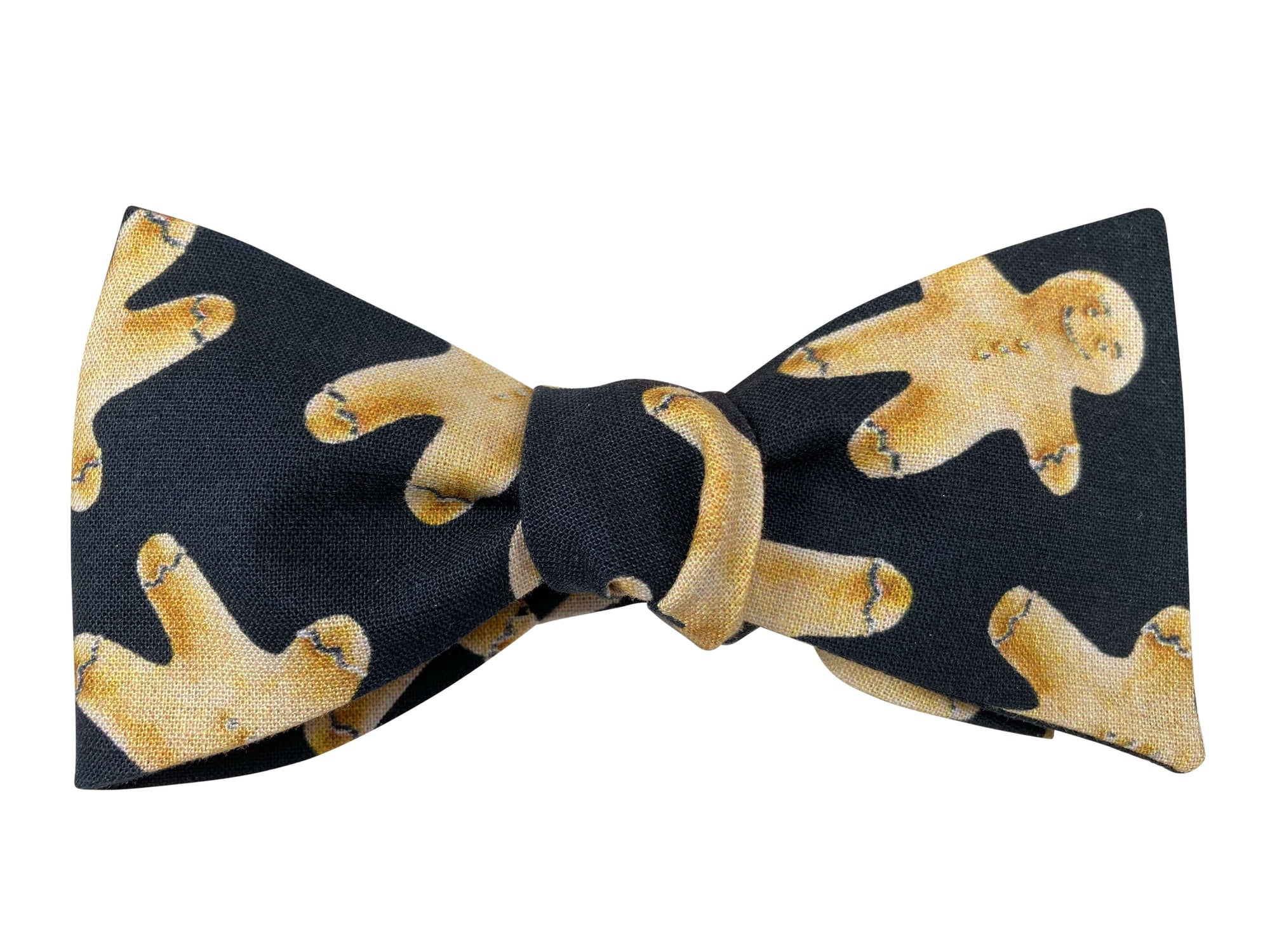 black gingerbread man self tie bow tie