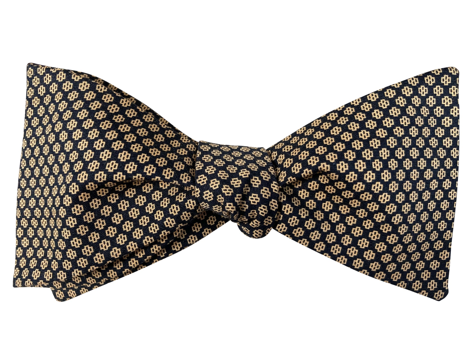 gold and black lotus root self tie bow tie