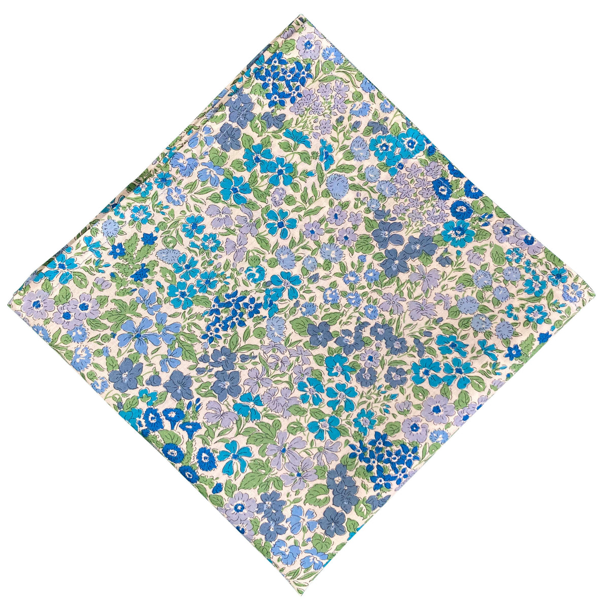 blue and green floral liberty print pocket square