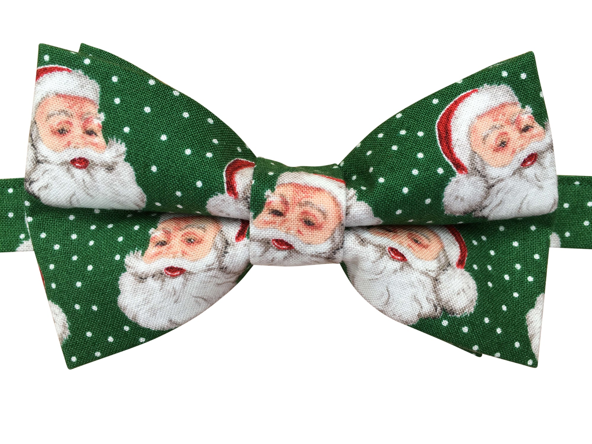 Green Vintage Santa Christmas Bow Tie