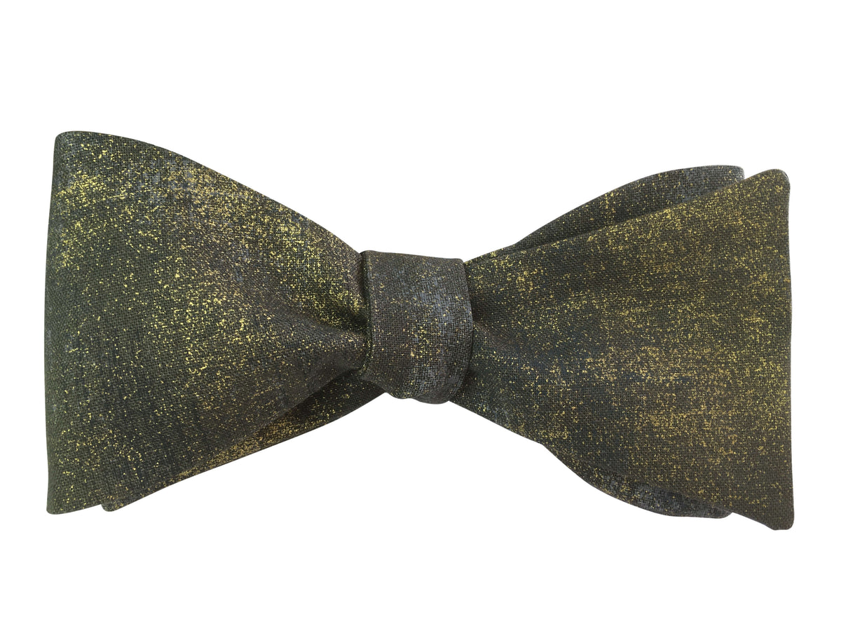 Grey &amp; Gold Bow Tie
