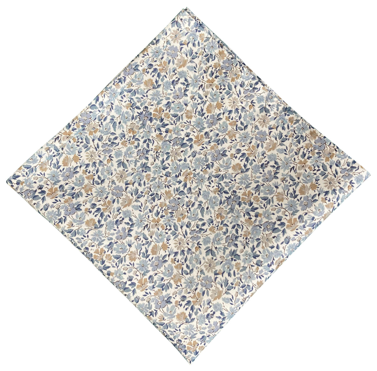 pale blue and beige floral liberty pocket square