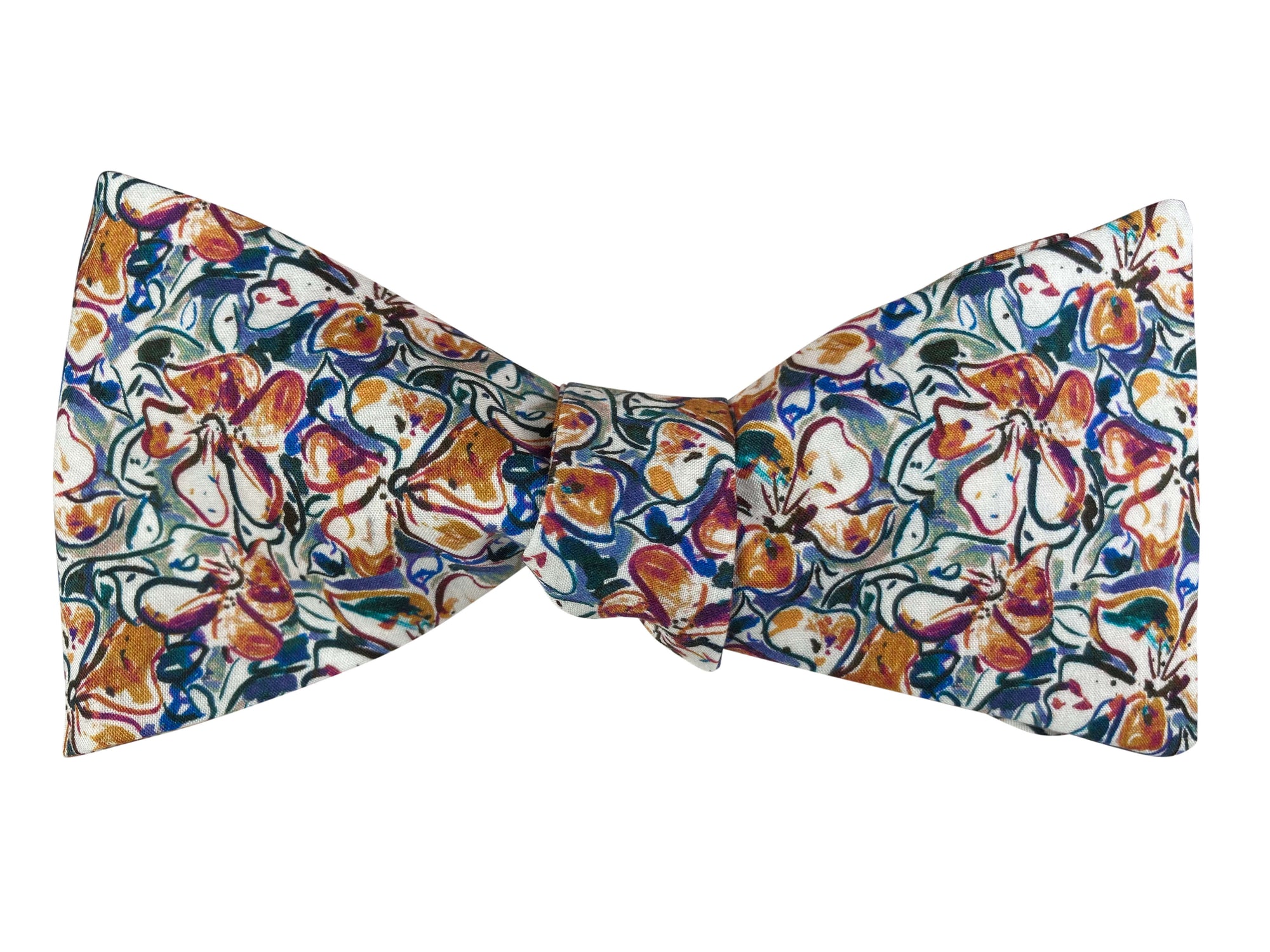 liberty autumn floral self tie bow tie