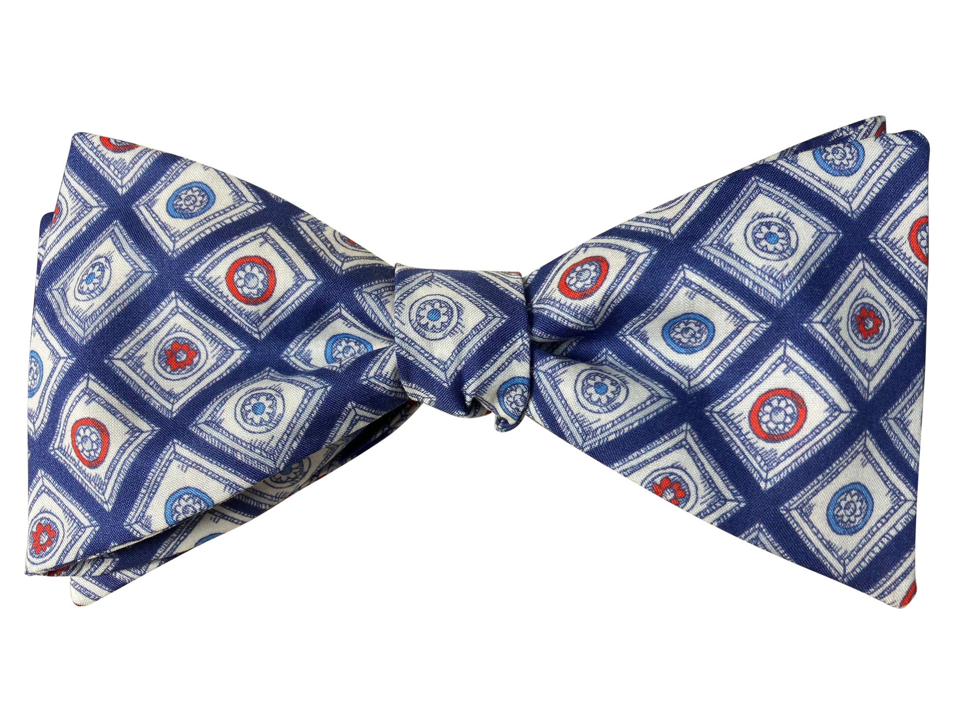 Liberty blue grand circle self tie bow tie