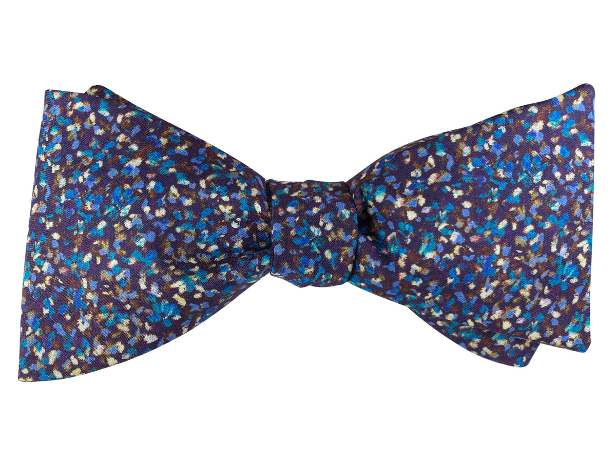 liberty blue floral self tie bow tie