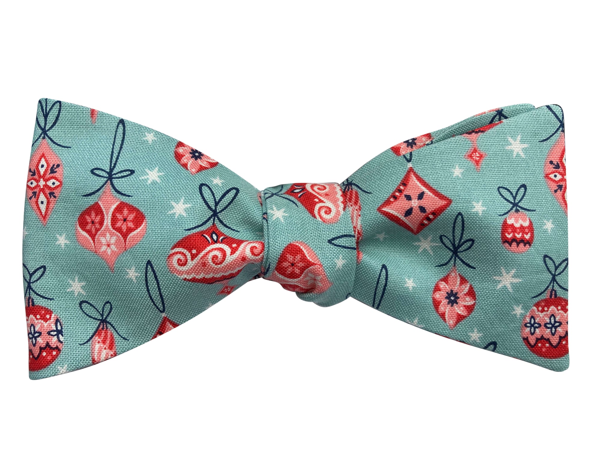 Liberty of London pale blue and red baubles bow tie