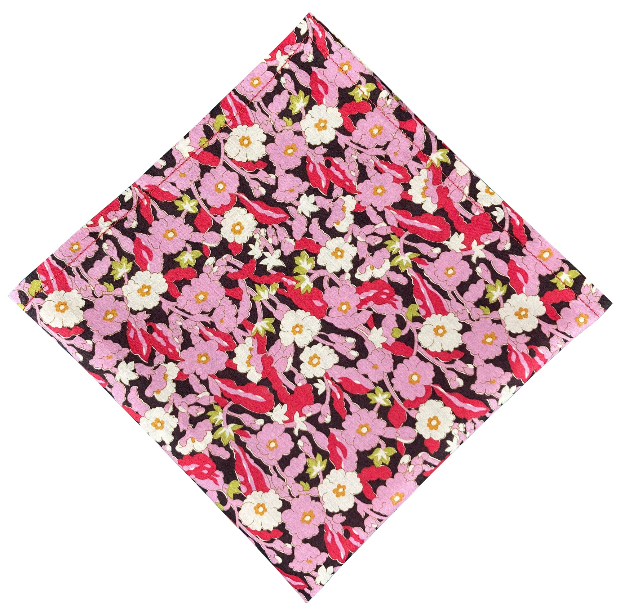 liberty mocha pink floral pocket square