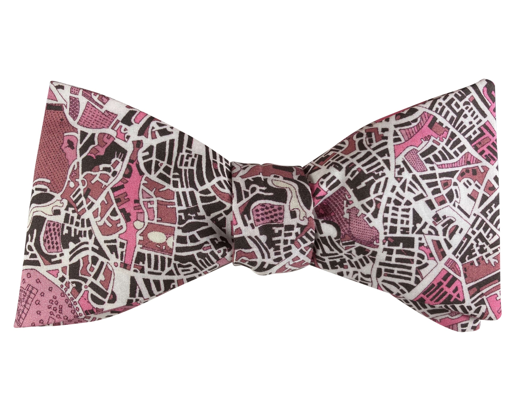 liberty pink london maps bow tie
