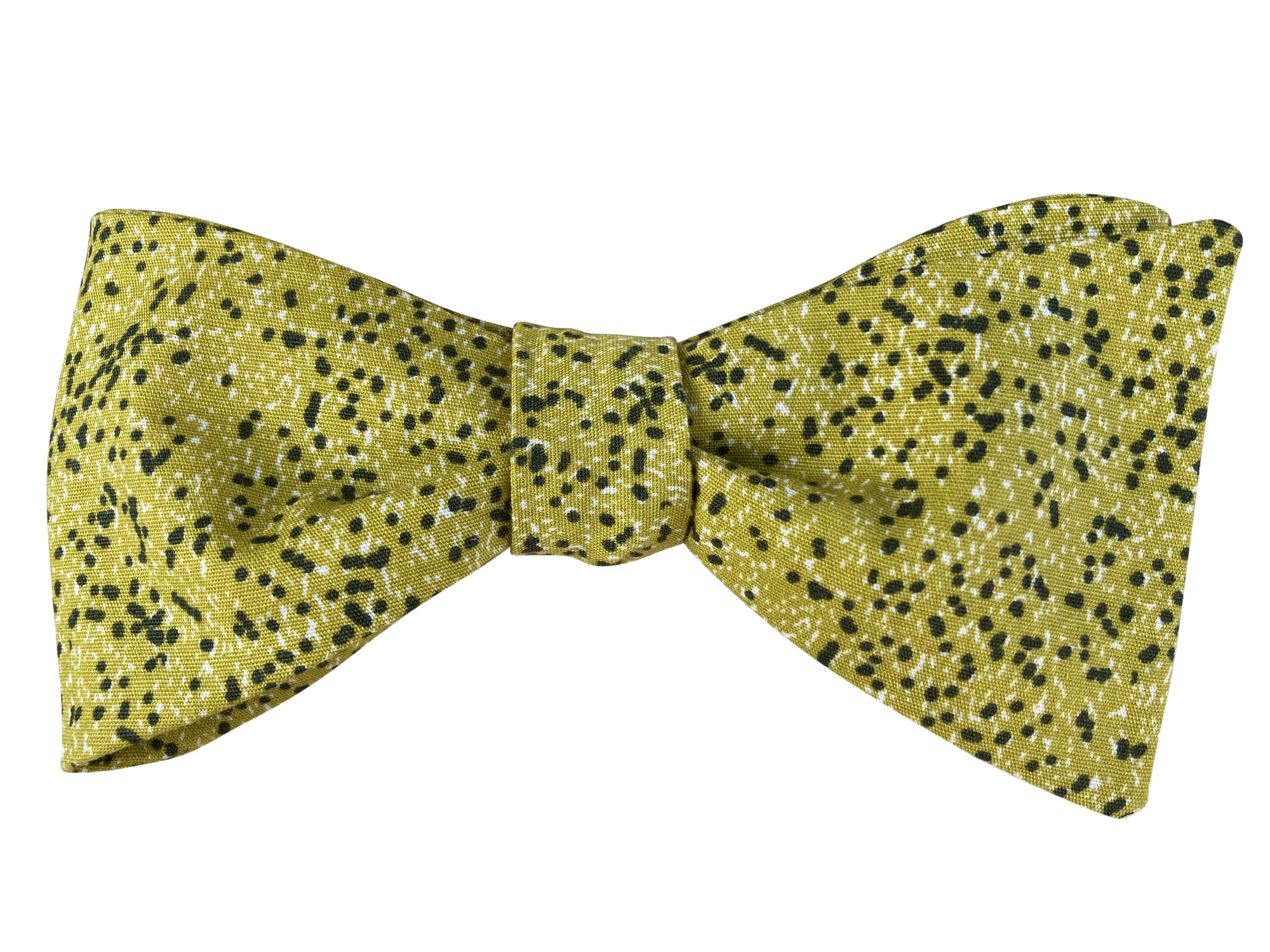lime green dotty self tie bow tie