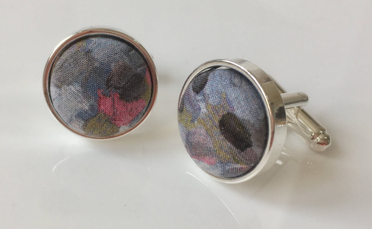 Monet&#39;s Garden Grey Cufflinks