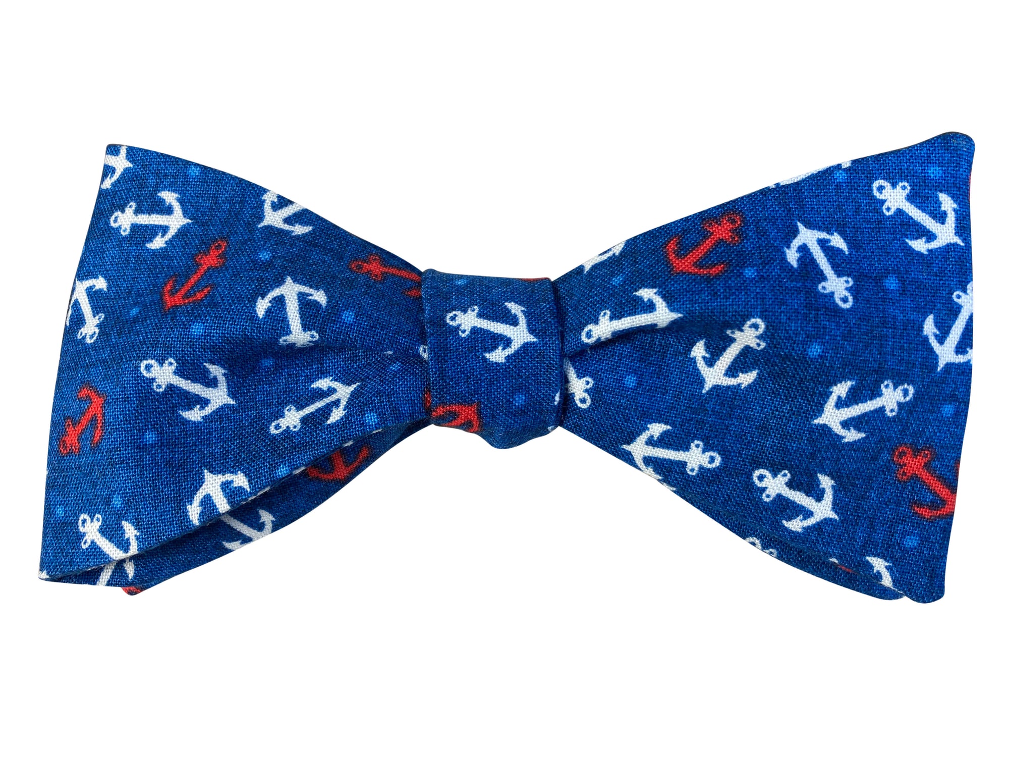 blue red and white nautical anchors self tie bow tie