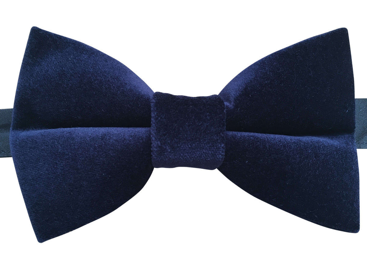 Navy Blue Velvet Bow Tie