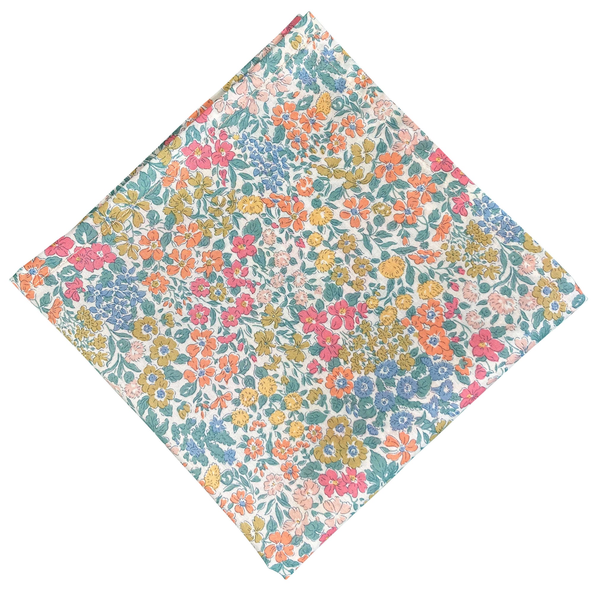 neon pastel floral liberty pocket square