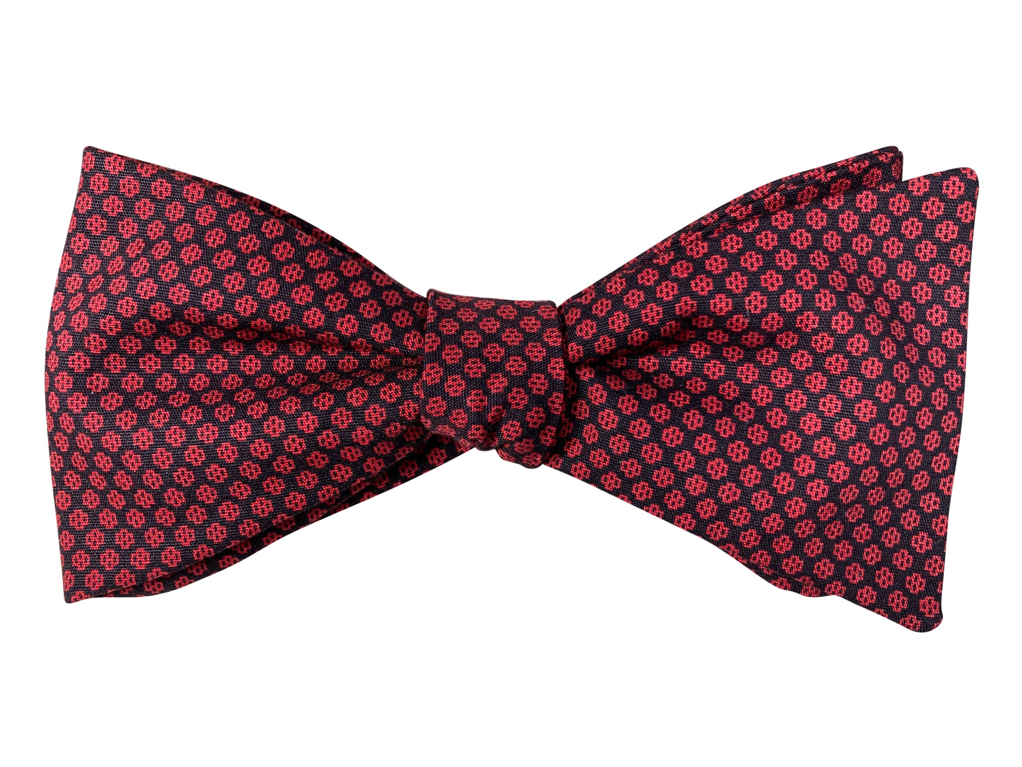 red and black lotus root self tie bow tie