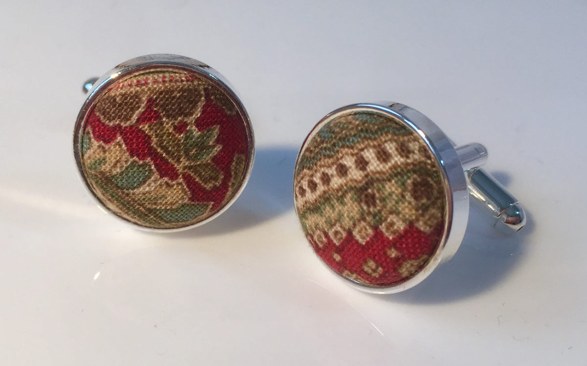 Red Paisley Cufflinks