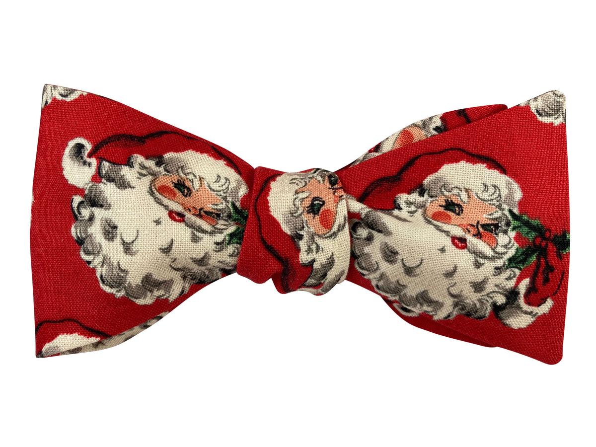 red vintage Santa clause self tie bow tie