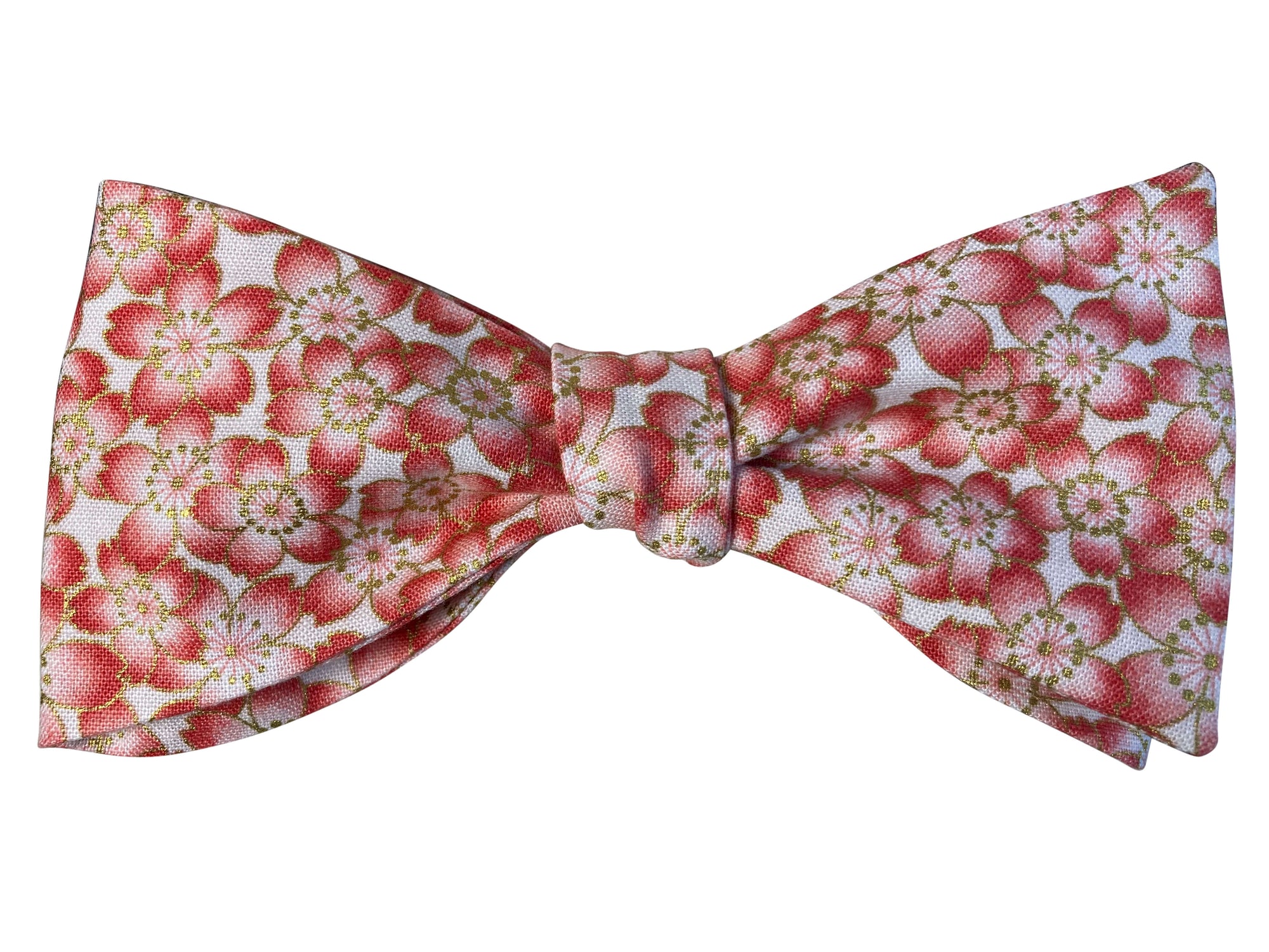 Rose gold floral self tie bow tie