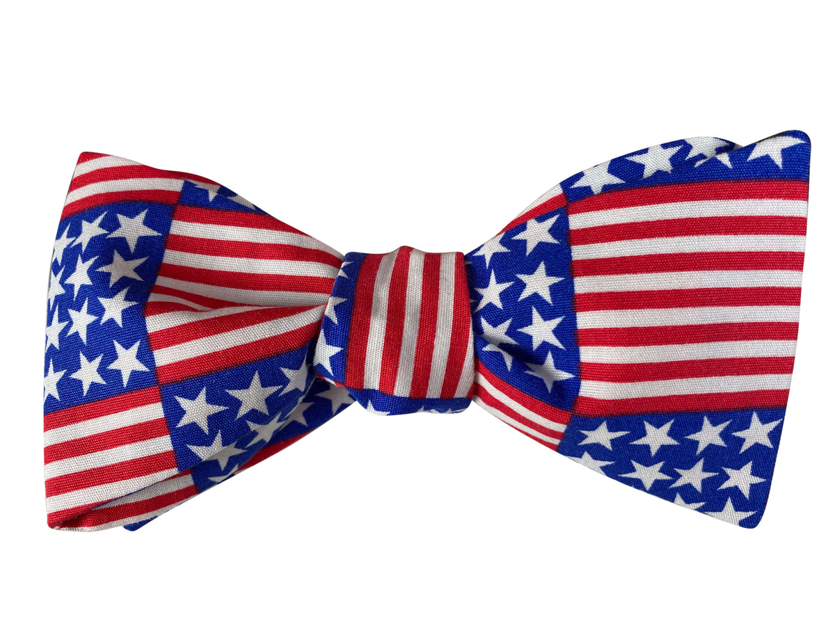 stars and stripes american flag self tie bow tie