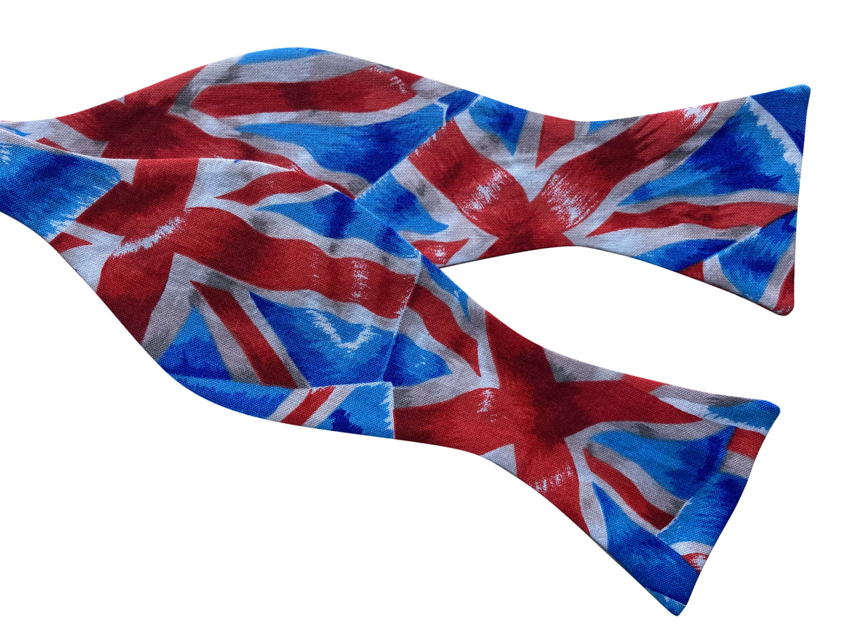 union jack flags bow tie