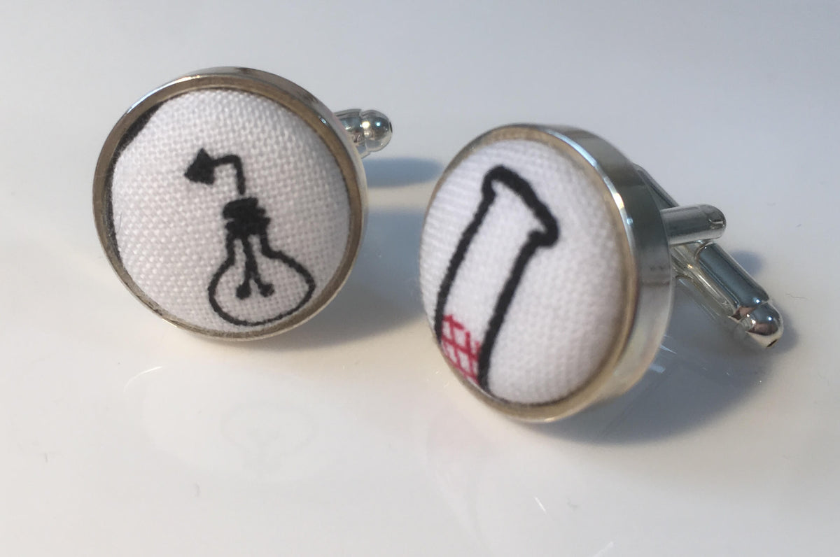 Cufflinks White Science, Chemistry, Biology and Physics